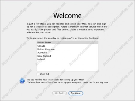 MAC-OSX-19: Chào mừng cài đặt thành công